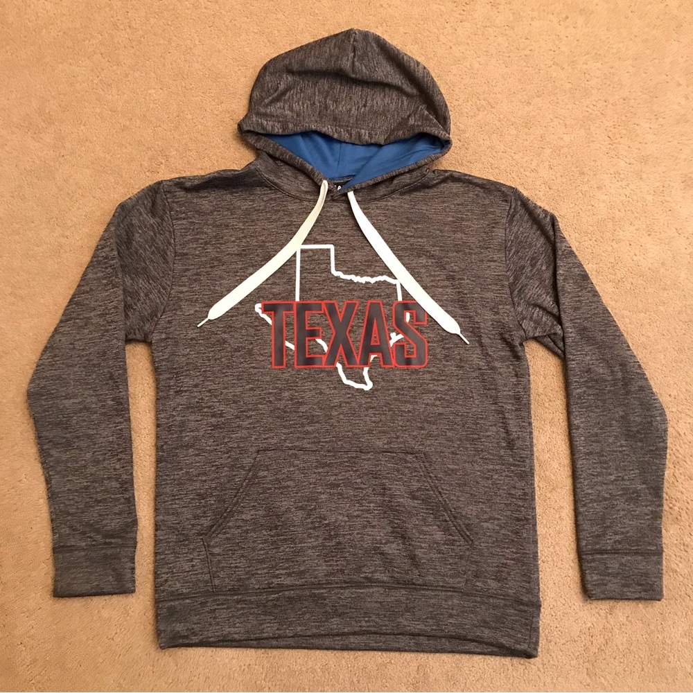 Texas State Hoodie Sweatshirt Mens XL Grey Pullover Fleece Unisex Travel School
